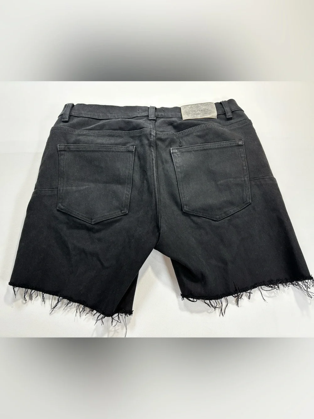 Purple Brand Black Denim Jean Shorts Men's Frayed Hem